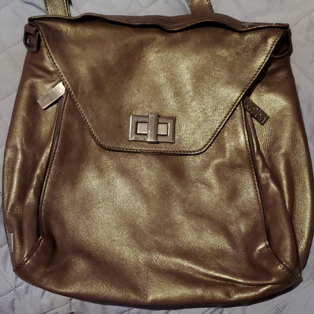 Kooba large purple leather messenger bag